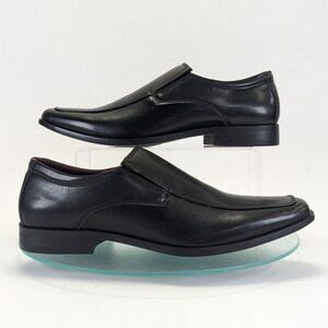 Perry Ellis Portfolio Mens 9 Black Slip-On Dress Shoes 9 9.5 Faux Leather